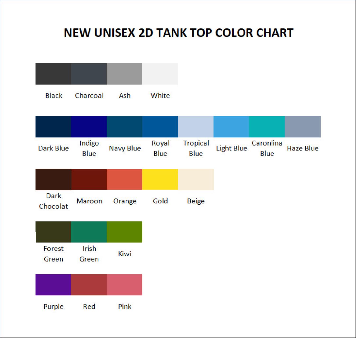 tank top color chart - Horizon Zero Dawn Store