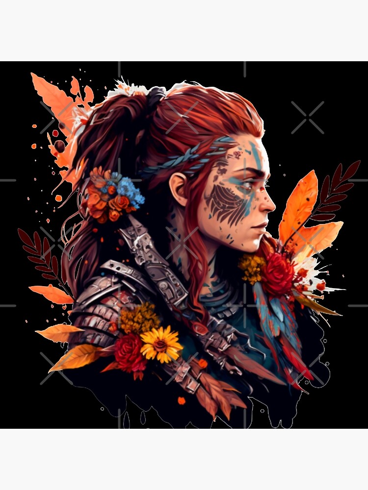 Horizon Zero Dawn Feathers Aloy Throw Pillow - Image 2